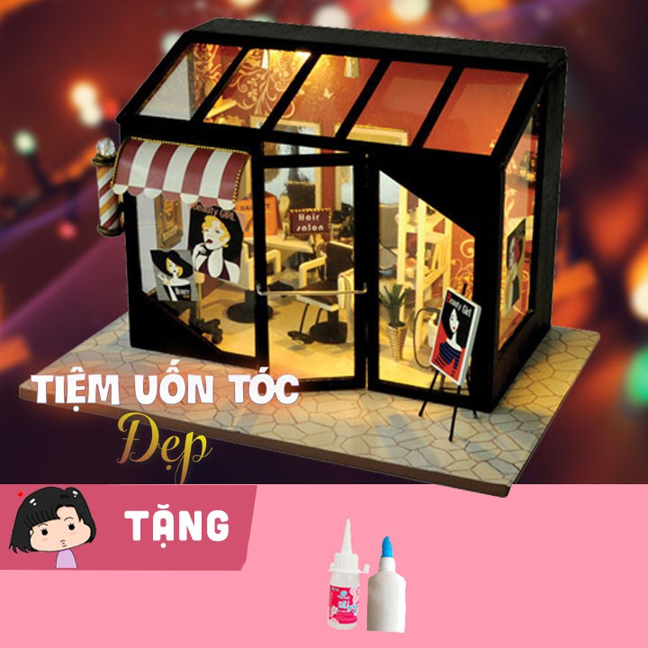 Mô hình nhà búp bê tự ráp Tiệm uốn tóc Đẹp