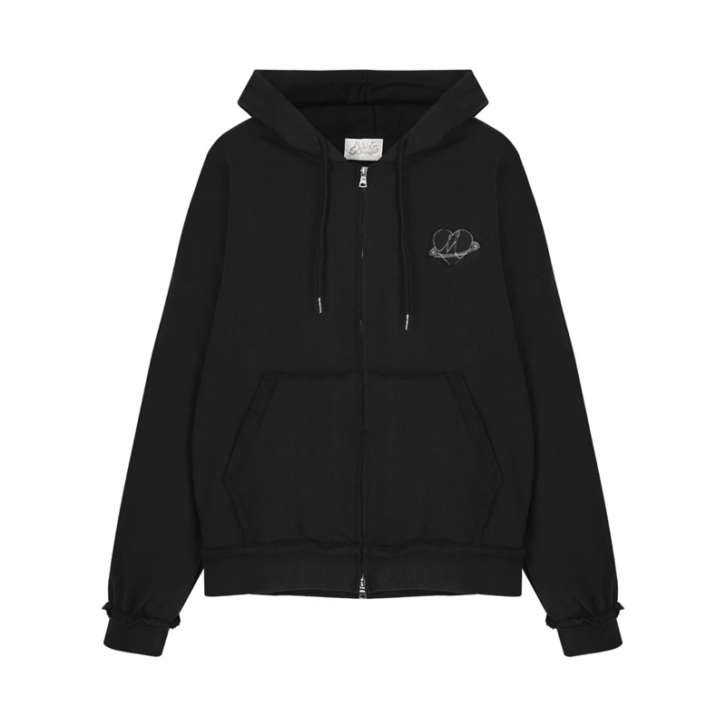 MOODSWINGS - Áo khoác khoá kéo hai đầu DOTTED LINE LOGO HOODIE ZIP