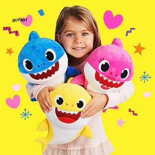 Lovely Cartoon Shark Toy Soft Stuffed Plush Doll with Music Kids Children Gift