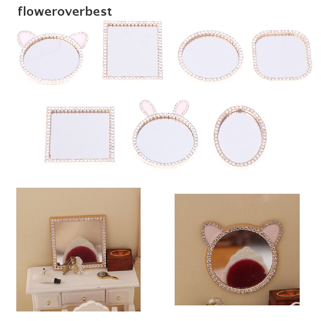 Gương Trang Điểm Mini Tỉ Lệ 1: 12 Gắn Tường Trang Trí Nhà Búp Bê
