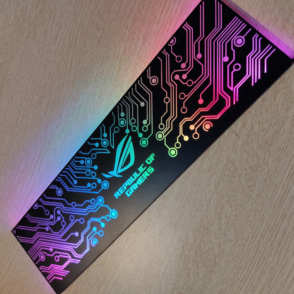 Tấm che nguồn PC Led RGB 5v ARGB logo ROG, đồng bộ màu Hub Coolmoon, hình mạch điện vô cực Coolmoon giá rẻ