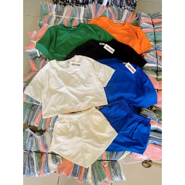 Set đùi áo thun croptop