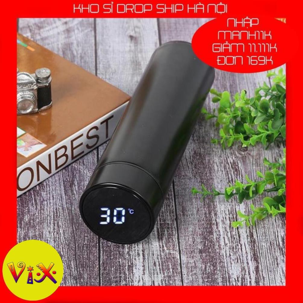 VixShop Bình giữ nhiệt 500ml có màn hình hiển thị nhiệt độ-giữ nước nóng,lạnh - pin năng lượng mặt trời