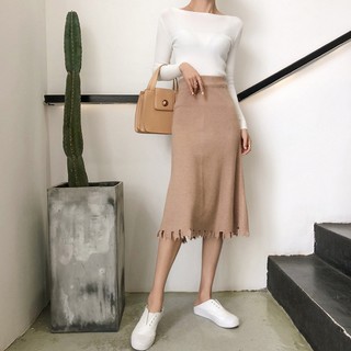 [New 2019] Chân váy len nữ dài chất len mịn dày