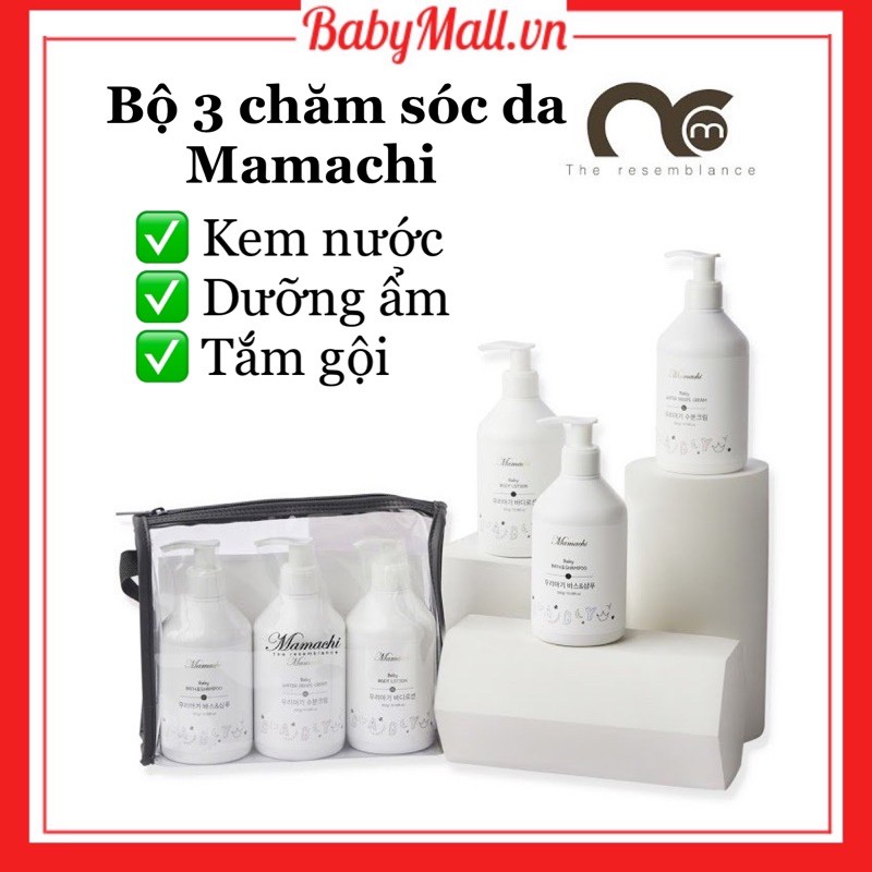 Bộ 3 sản phẩm 300 ml chăm sóc da Mamachi kèm túi zip 4368