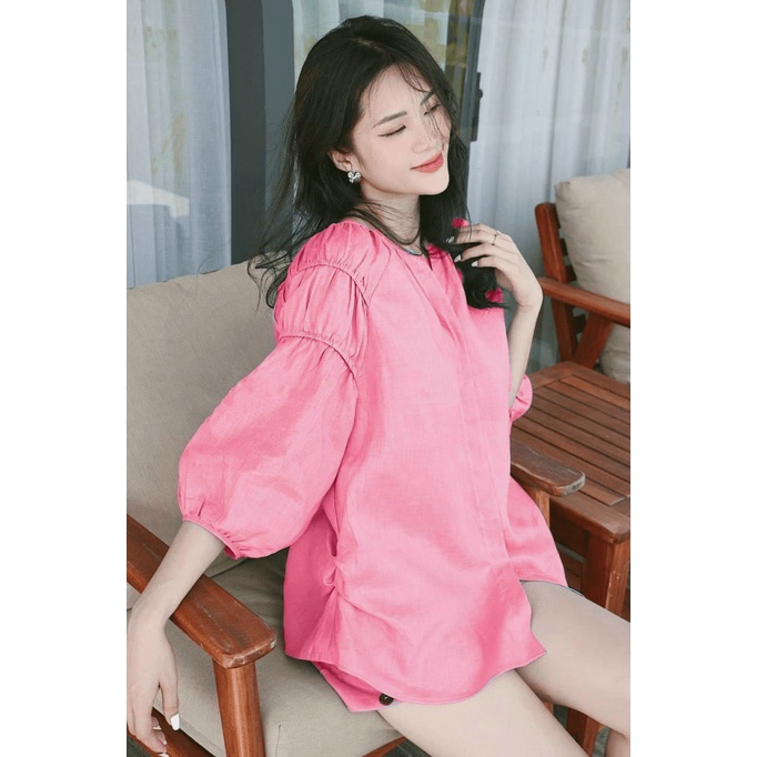 Sét Bộ 2 Món Áo Tay Lỡ Phồng Kết hợp Quần Đùi Rộng Chất Siu Đẹp Mát Form Chuẩn Sang Chảnh [NEW UNISEX]