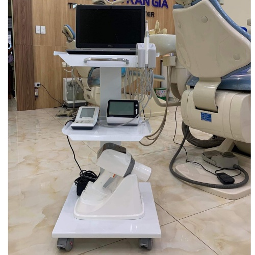 Xe đẩy nha khoa ba tầng có gài tay khoan implant - 1 đổi 1 trong 12 tháng