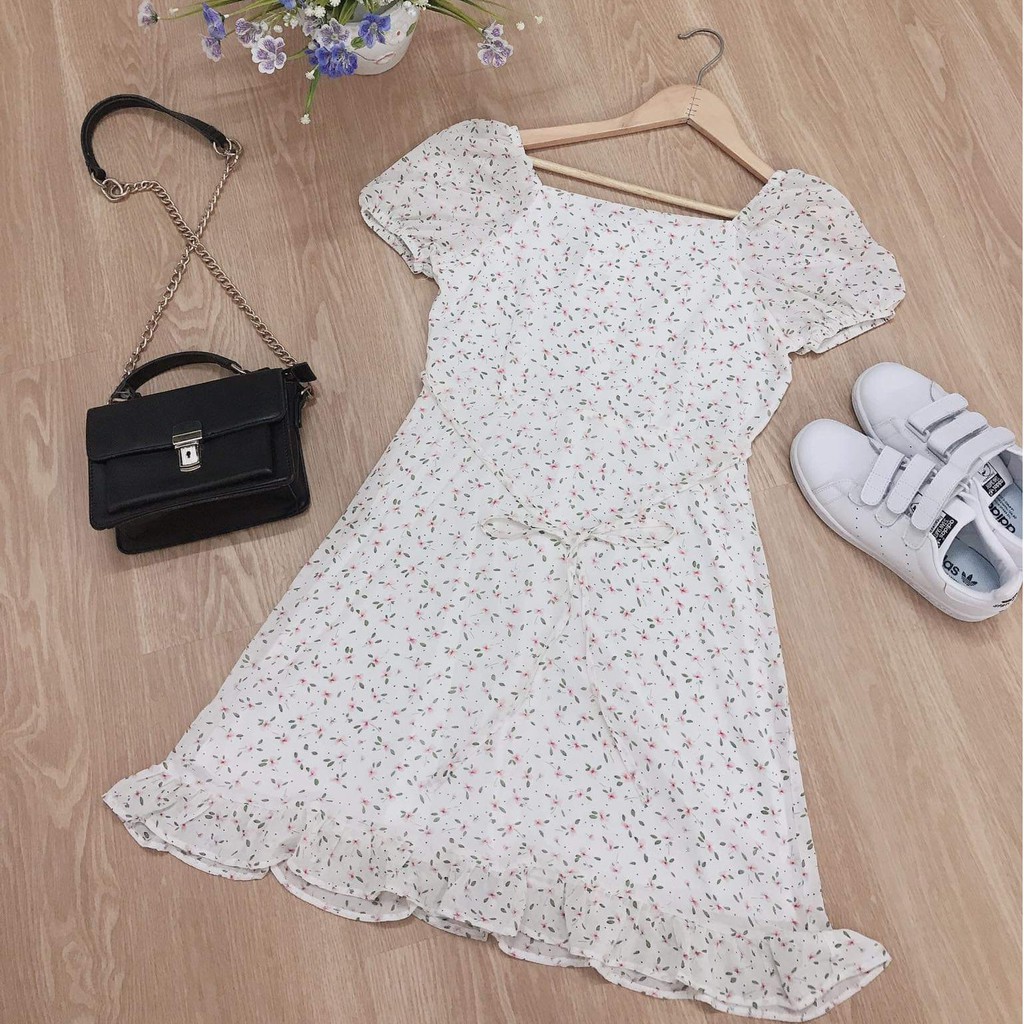 Váy đầm hoa nhí chữ A xinh xắn mùa hè.