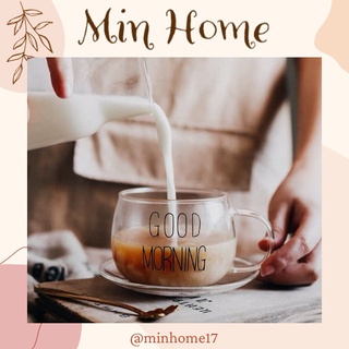 Cốc Thủy Tinh Chịu Nhiệt GoodMorning Ly Thuỷ Tinh MinHome Đep 350ml Hot Trend
