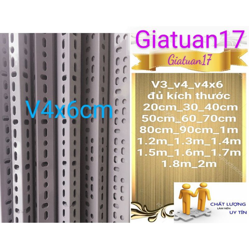 (Dài 60cm) Thanh sắt V lỗ 4x6cm DÀY 2.2LI