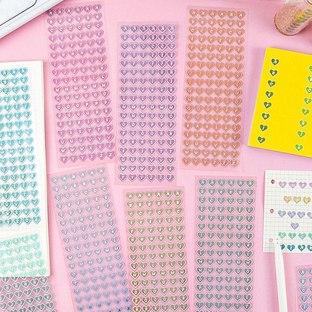 Sticker Dán Trang Trí Sổ Tay / Nhật Ký DIY Hình Trái Tim Nhiều Màu Sắc