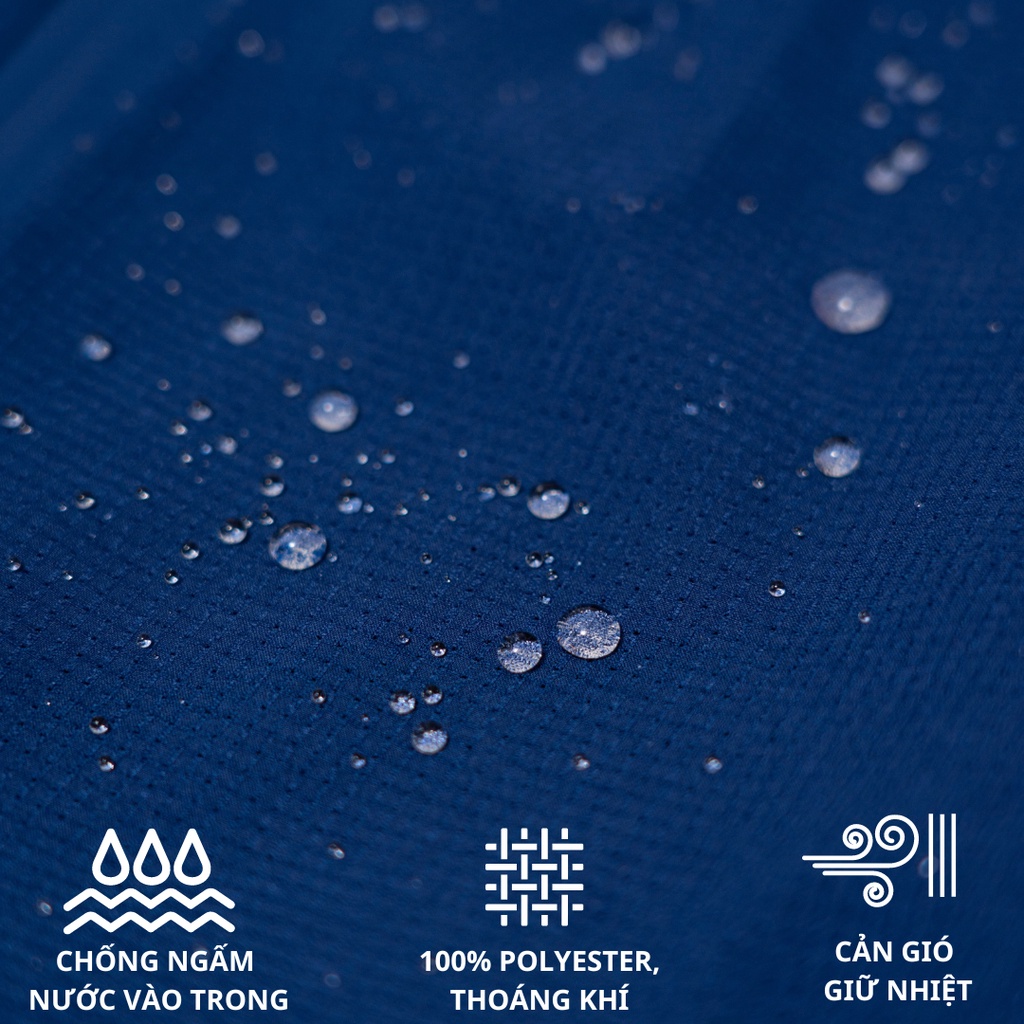 Áo khoác jacket DUGARCO nam một lớp có mũ cao cấp tính năng trượt nước 228JM22087