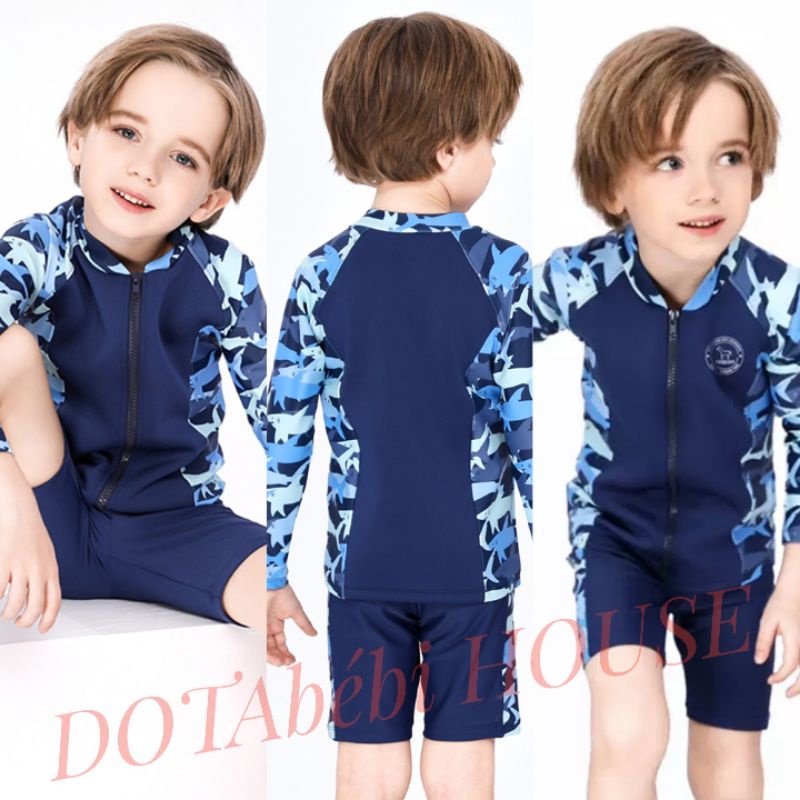 22-52kg tặng nón Đồ bơi rời tay dài MOMASONG UPF 50+ size đại cho bé trai cho nam người lớn mã SW0209 - DOTAbébi HOUSE
