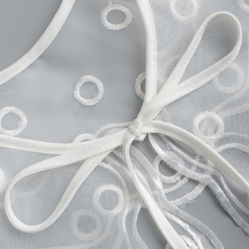 Vòng Cổ Lưới Phối Ren Giả Thêu Họa Tiết Phong Cách Lolita