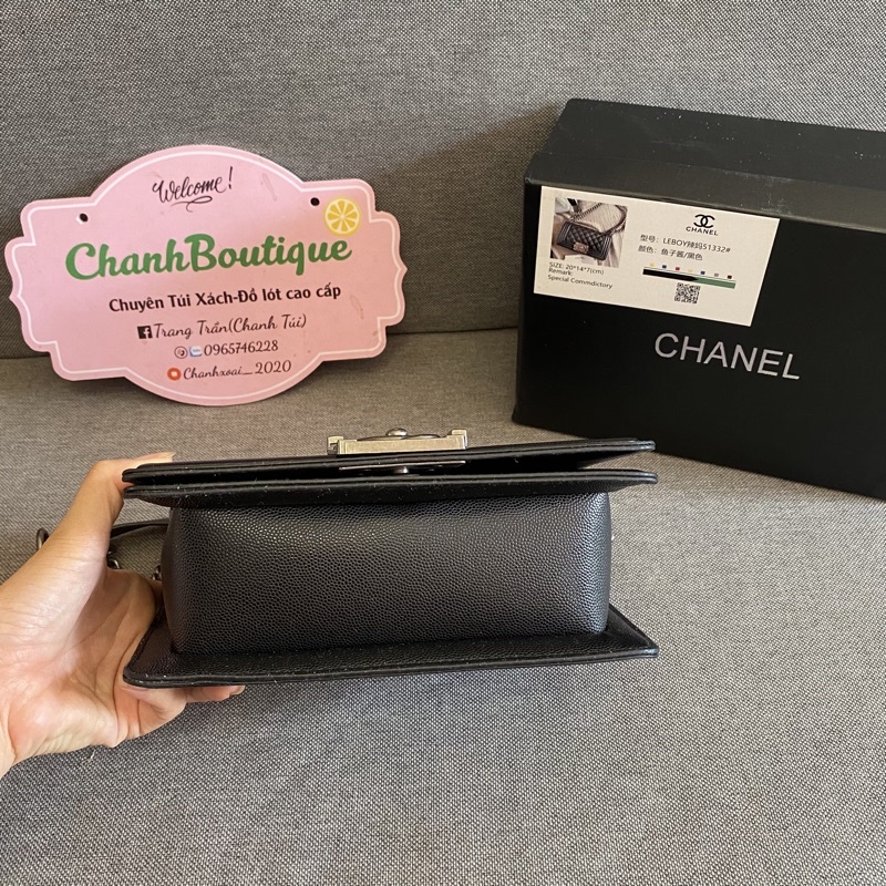 Túi Xách Nữ CN boy dây da míc xích đồng da mềm Túi Đeo Chéo Fom Túi Đứng SIZE 20cm full box(ảnh thật)