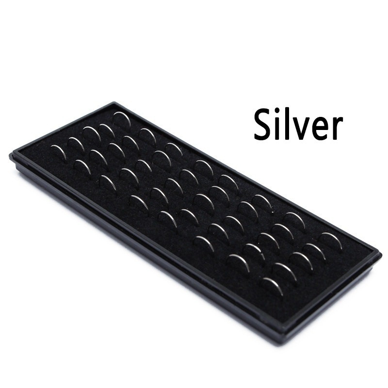 Set 40 Khuyên Mũi Hở Bằng Thép Không Gỉ Hình Chữ C Unisex