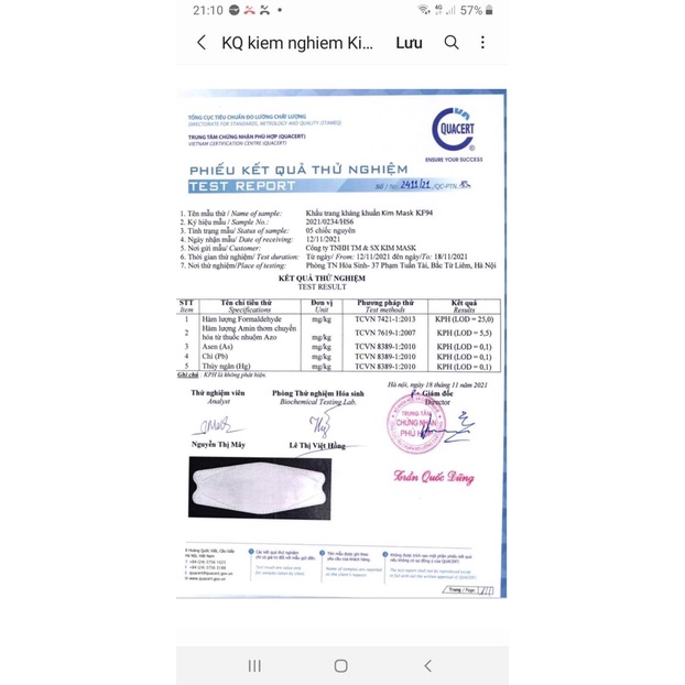 Khẩu trang KF94 Kim Mask kháng khuẩn, lọc bụi - túi zíp 10 cái - 4 lớp