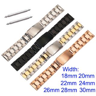 Dây đeo đồng hồ bằng thép không gỉ 18mm 20mm 22mm 24mm 26mm 28mm 30mm Dây đeo đồng hồ rắn Dây đeo kim loại cổ điển Dây đeo đồng hồ OL3Z