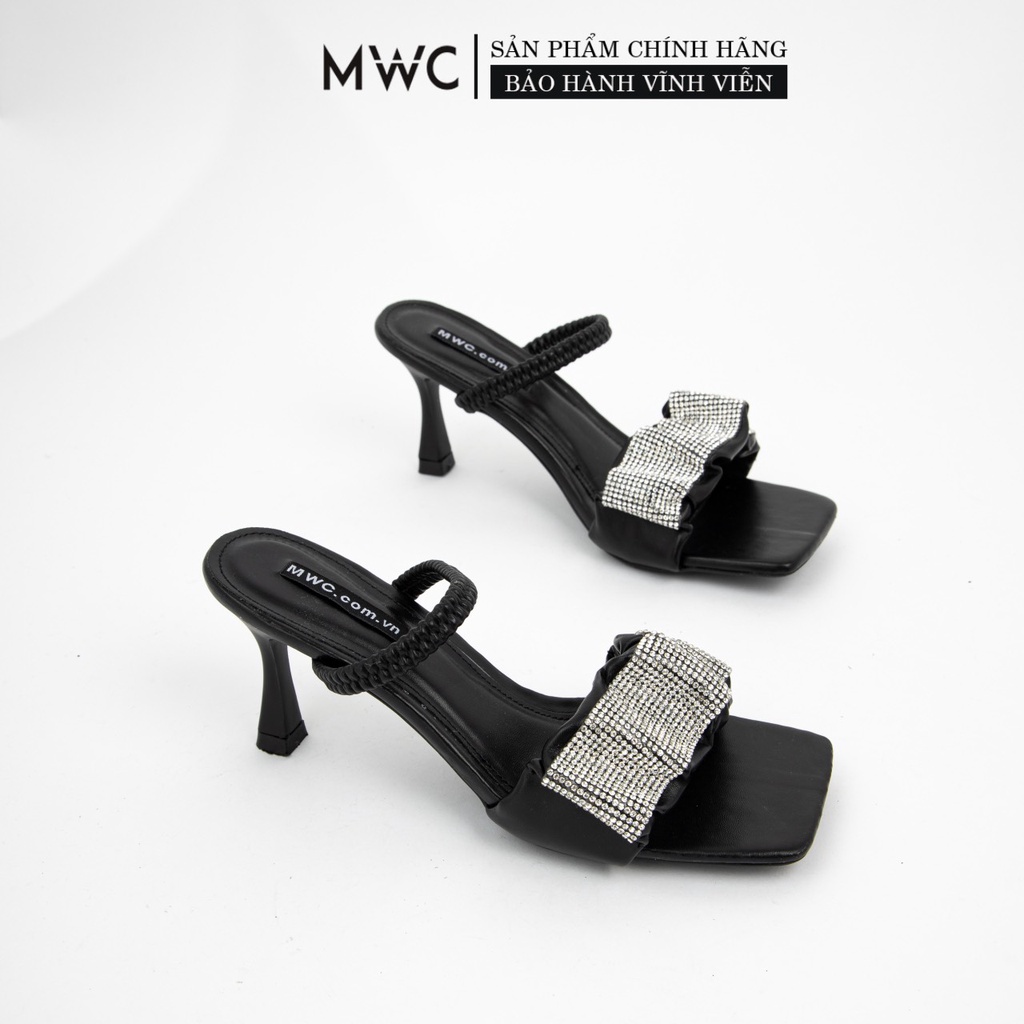 Giày Cao Gót nữ thời trang MWC giày sandal cao gót quai bèo đính đá siêu xinh NUCG-11031