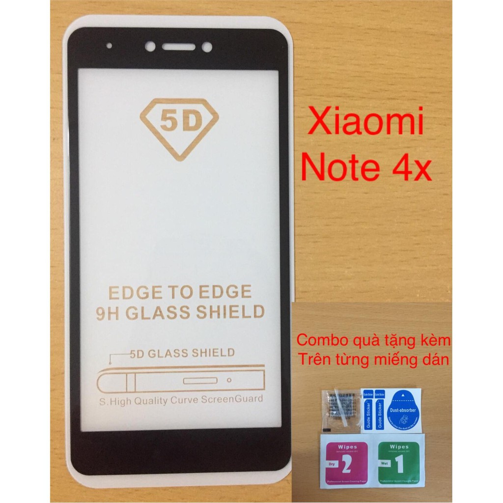 Kính Cường Lực 5D Xiaomi Redmi Note 4X (NOTE 4 CHIP 625) CAO CẤP Full Màn Hình