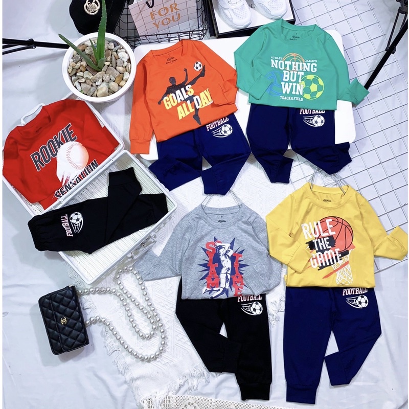 Bộ Quần Áo Thể Thao Bé Trai❤️Bộ dài tay cotton xuất dư cho bé -BT001