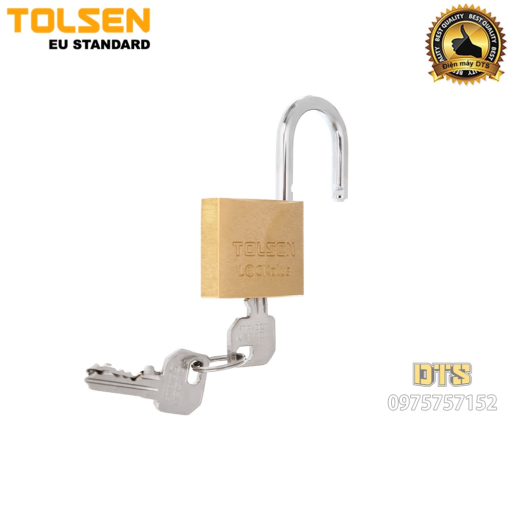 Ổ khoá treo đồng bấm công nghiệp size 40mm TOLSEN, khoá bấm khoá vali siêu cứng chống cắt - Tiêu chuẩn xuất khẩu châu Âu