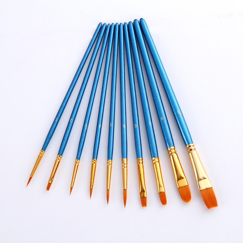 Bộ 10 Cọ Vẽ Màu Nước / Sơn Dầu Chuyên Dụng
