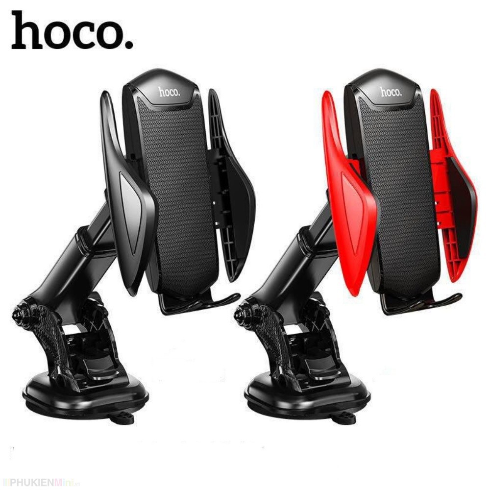 Giá đỡ kẹp điện thoại HOCO có khớp tay tăng giảm chiều dài dán, hít dán taplo, kính xe hơi ô tô