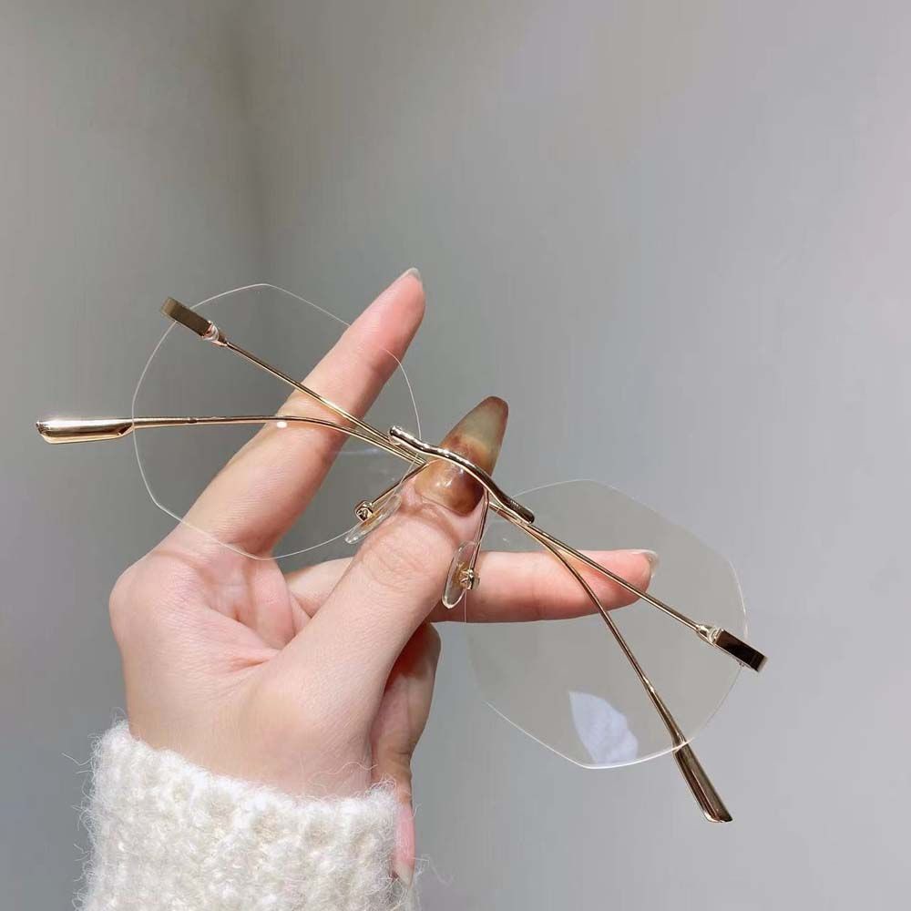 Mắt kính không viền trong suốt phong cách cổ điển dành cho nữ