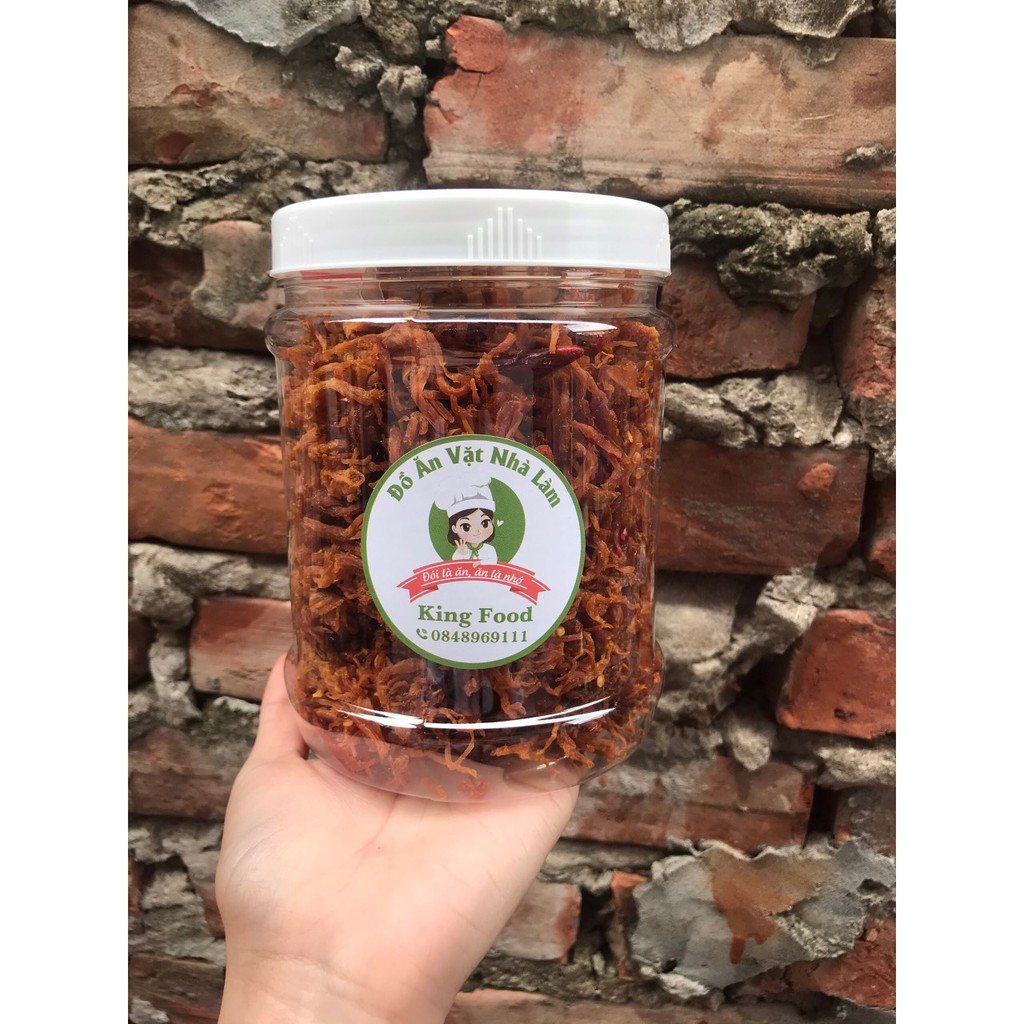 Heo khô cháy tỏi loại 1 ( ít cay) loại ngon, hũ pet 500g | KingFood - Thế Giới Đồ Ăn Vặt - Đồ Ăn Vặt Hà Nội