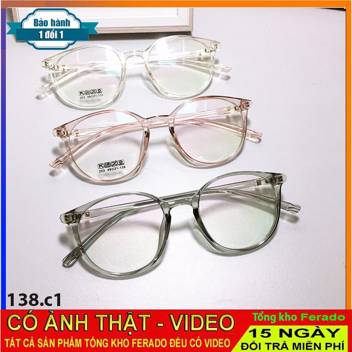 Gọng kính tròn 138 nhận cắt mắt cận viễn loạn