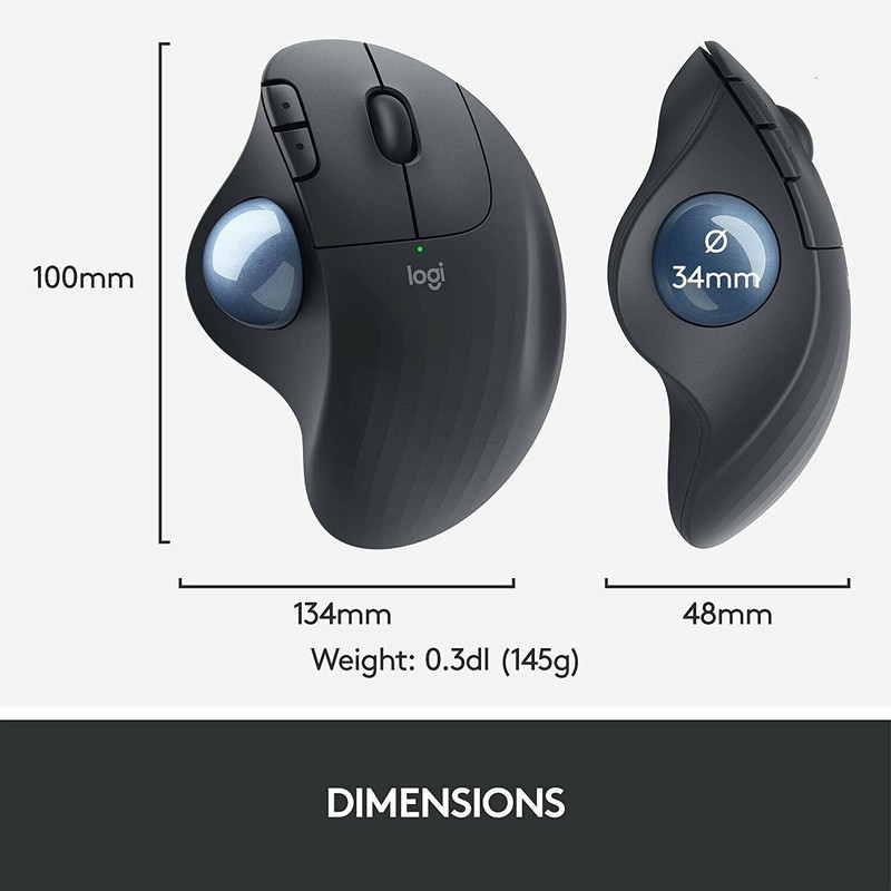 [HÀNG CHÍNH HÃNG] CHUỘT MÁY TÍNH, LAPTOP CÔNG NGHỆ LASER KHÔNG DÂY LOGITEC WIRELESS TRACKBALL ERGO M575