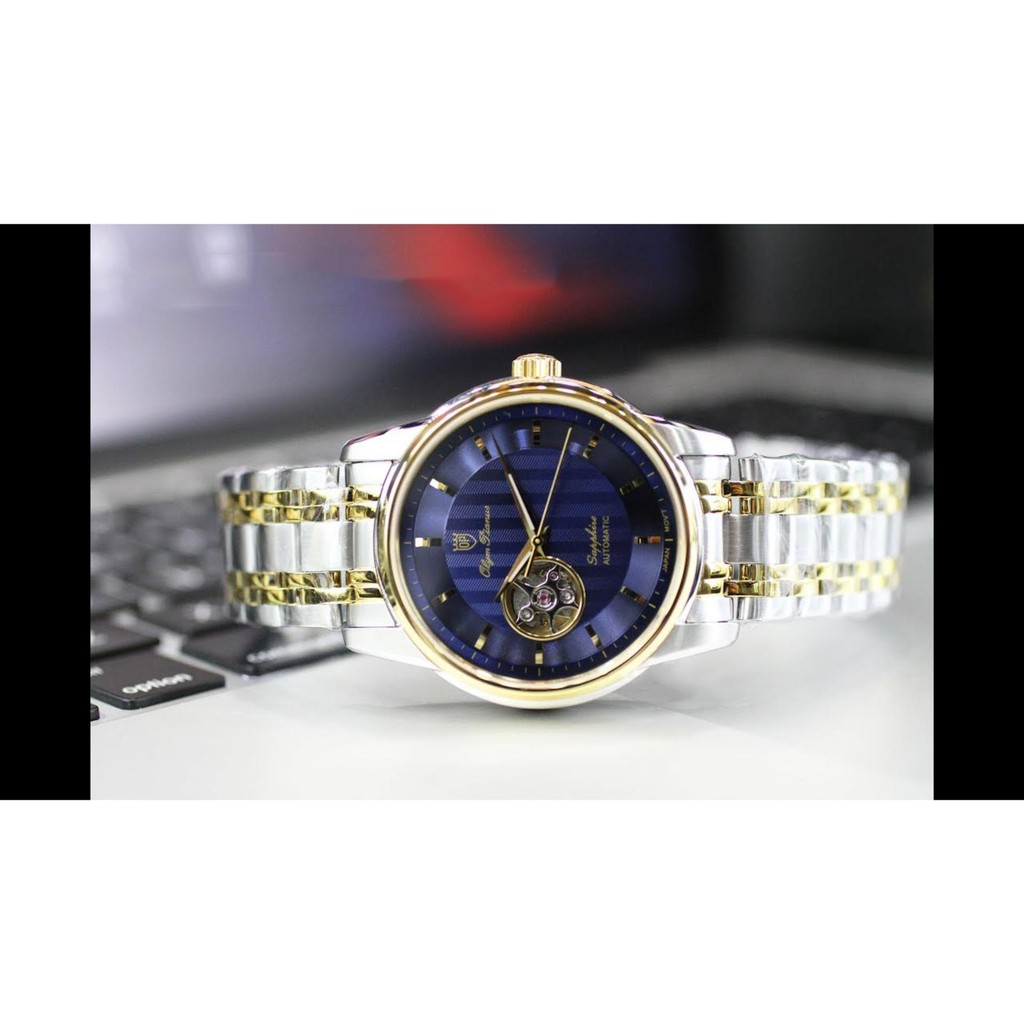 Đồng hồ nam dây kim loại mặt kính sapphire Olym Pianus OP990-162