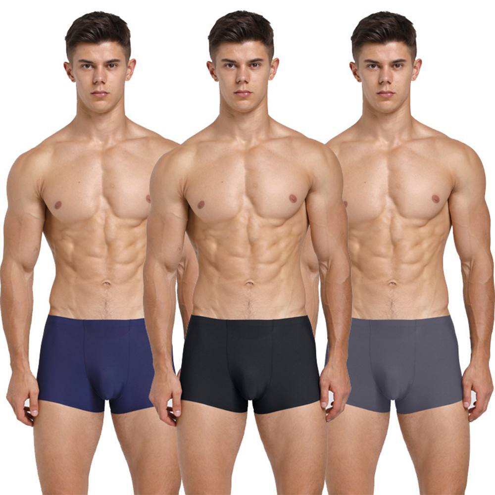 Combo 3 Quần Boxer nam Nhật Bản - Quần sịp đúc chất liệu lụa sữa cao cấp