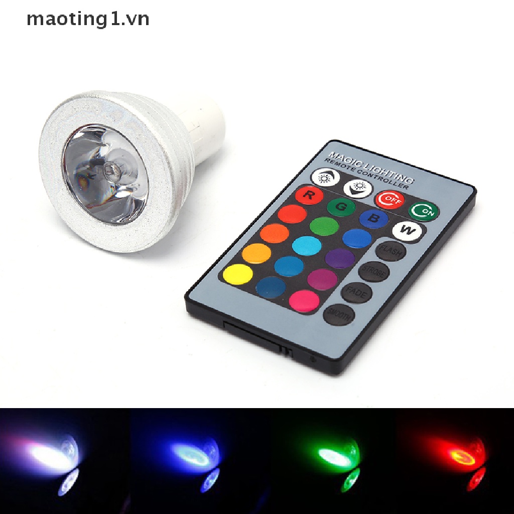 Bóng Đèn LED E27 / GU10 / GU5.3 Rgbw 16 Màu Sắc Kèm Điều Khiển Từ Xa