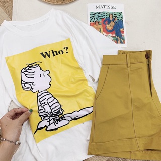 SET ÁO THUN IN QUẦN SHORT KAKI