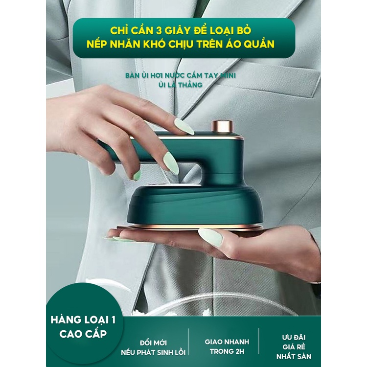 Bàn Ủi Hơi Nước Cầm Tay Nhỏ Gọn Mẫu Mới 2 Trong 1 Có Nút Xịt Nước Tiện Lợi DZ-073