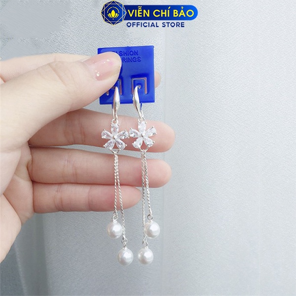 Bông tai bạc nữ hoa chong chóng chất liệu bạc 925 thời trang phụ kiện trang sức nữ thương hiệu Viễn Chí Bảo B400399