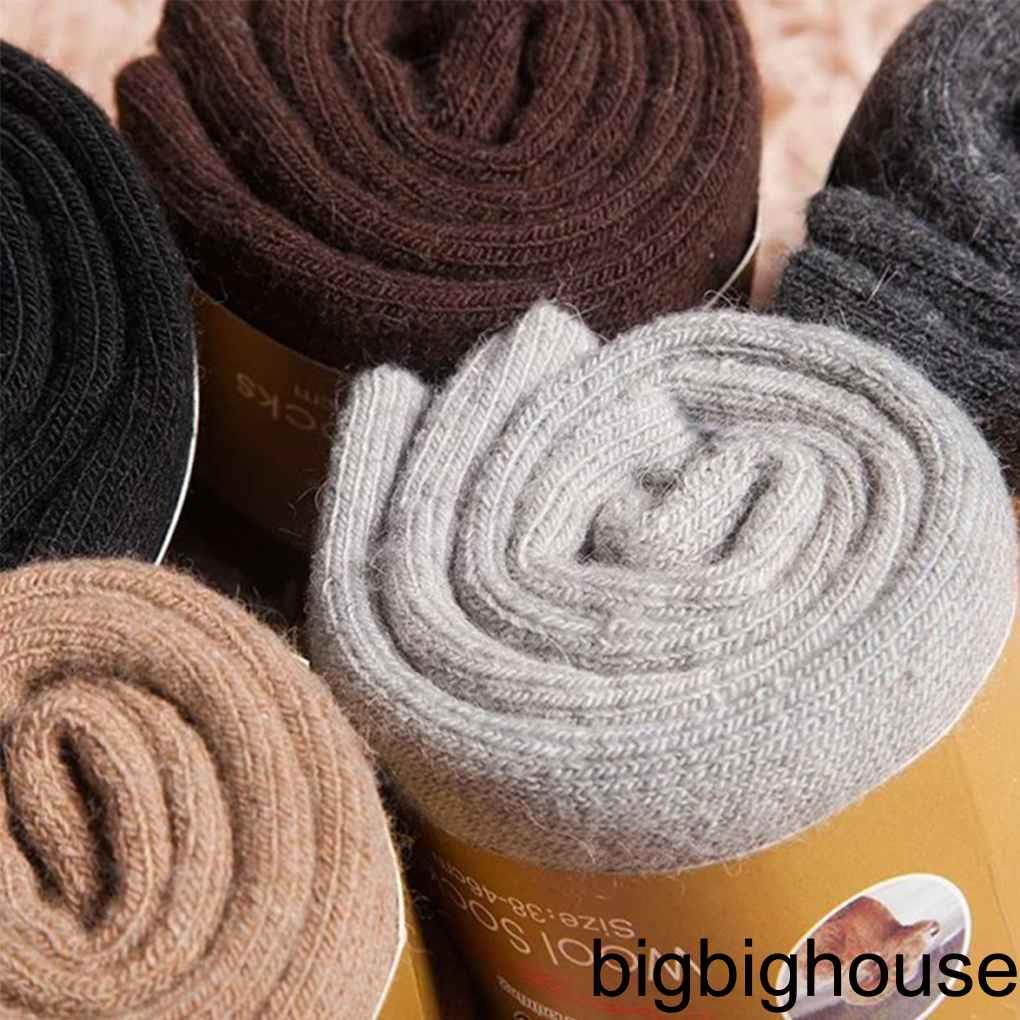 Winter Men's Socks Men's Thick Cashmere Wool Sports Socks Outdoor Solid Socks