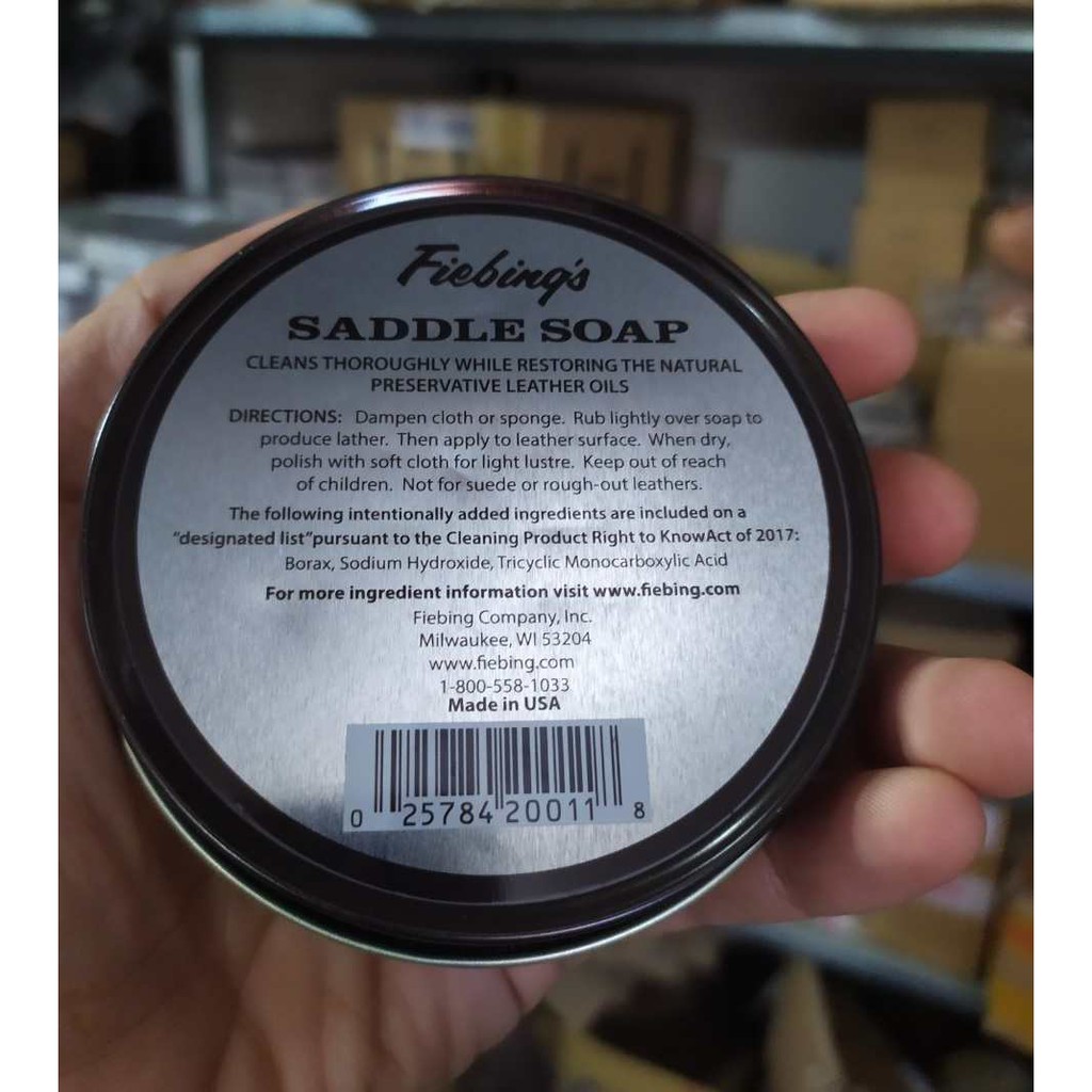 Saddle soap Fiebing’s xà phòng làm sạch đồ da, túi da, giày da 100g