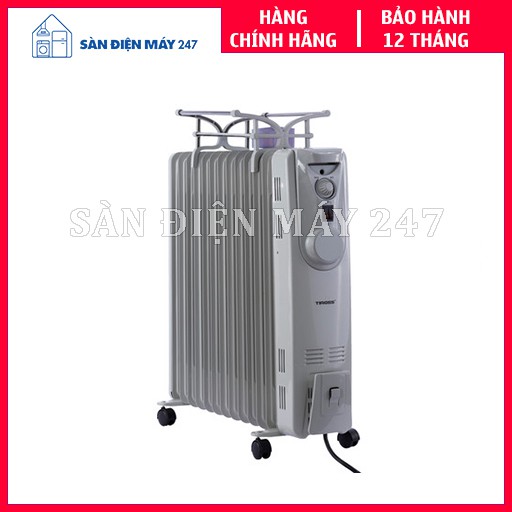 Máy sưởi dầu 13 thanh TIROSS TS926-1 2500W (có giá phơi, hộp đựng nước) - Hành chính hãng, bảo hành 12 tháng