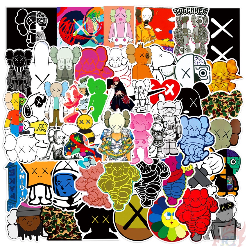 ❉ Hình Dán Kaws Series 02 ❉ Bộ 50 Sticker Chống Thấm Nước Họa Tiết Doodle Hợp Thời Trang