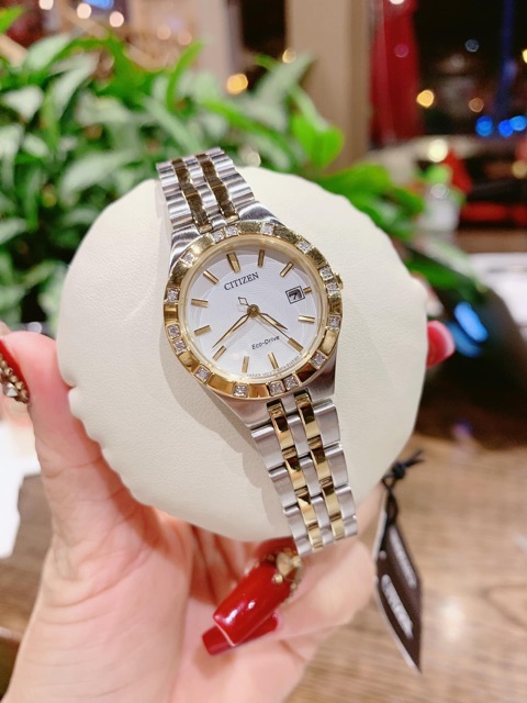 Đồng hồ nữ Citizen EW2334-51A 27mm máy Eco - Drive năng lượng mặt trời