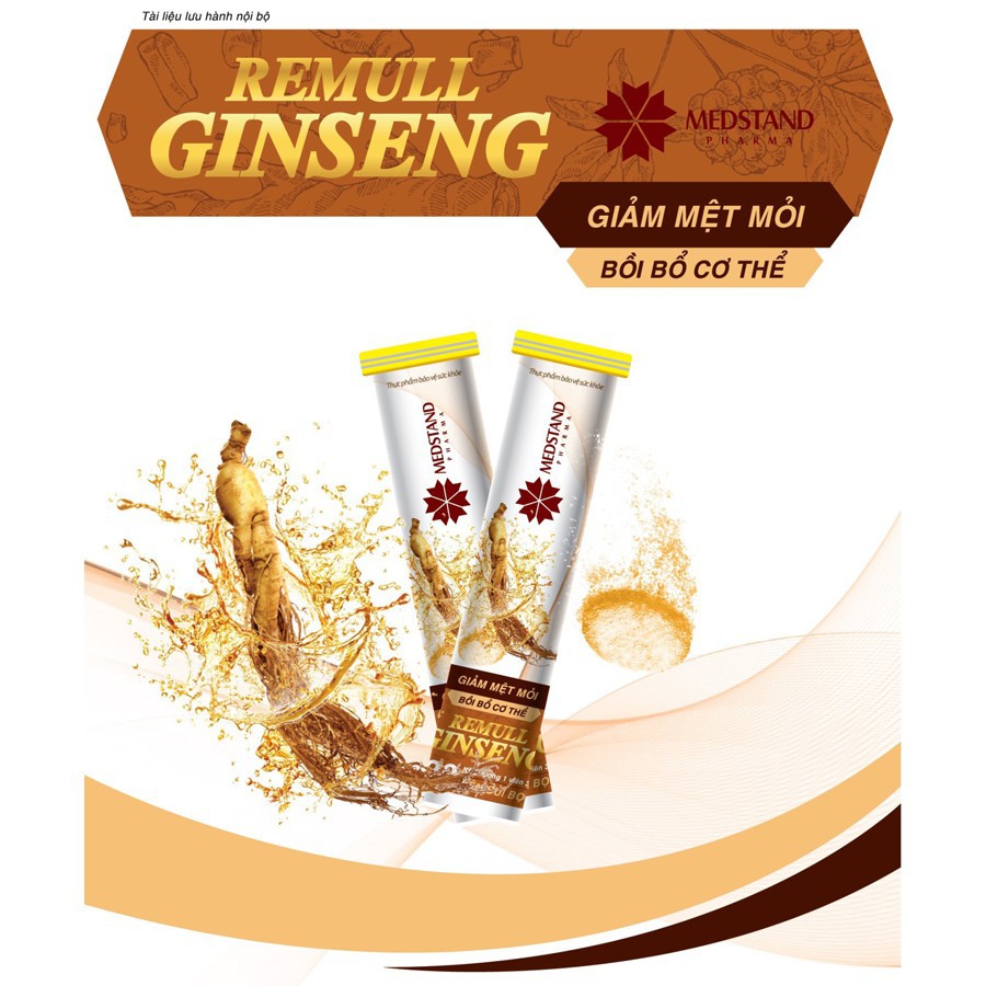 Viên sủi Medstand Remull GinSeng lọ 20 viên - Viên sủi vị sâm bồi bổ cơ thể