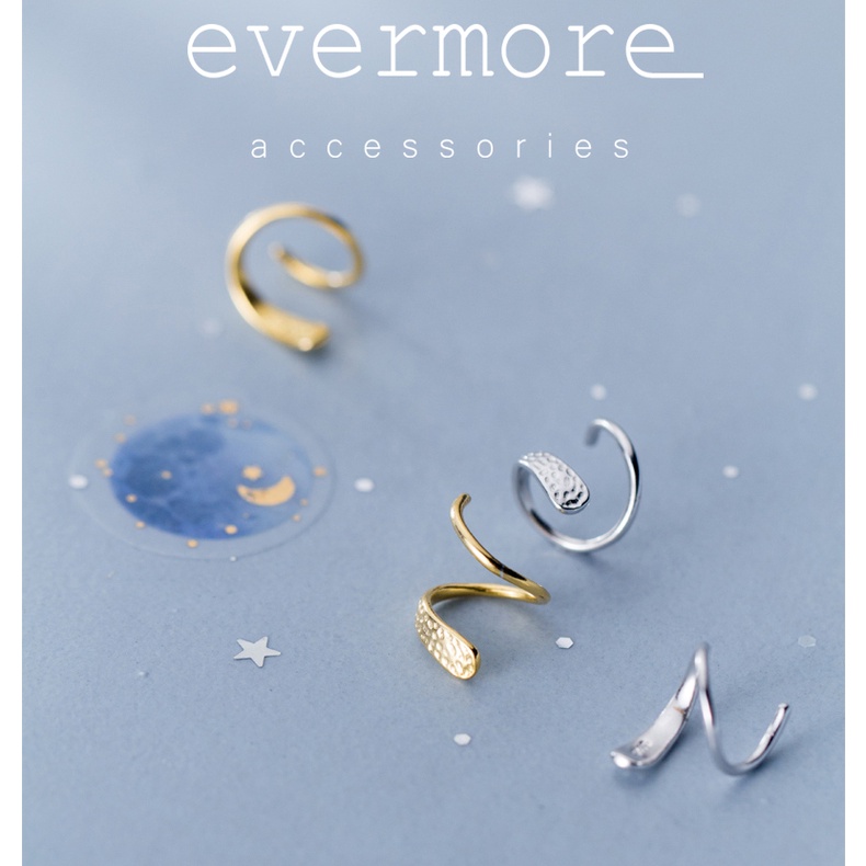 Bông tai bạc EVERMORE, khuyên tai xoắn kép 3mm bạc ý 925 nguyên chất, phong cách minimalism, thanh lịch - H016