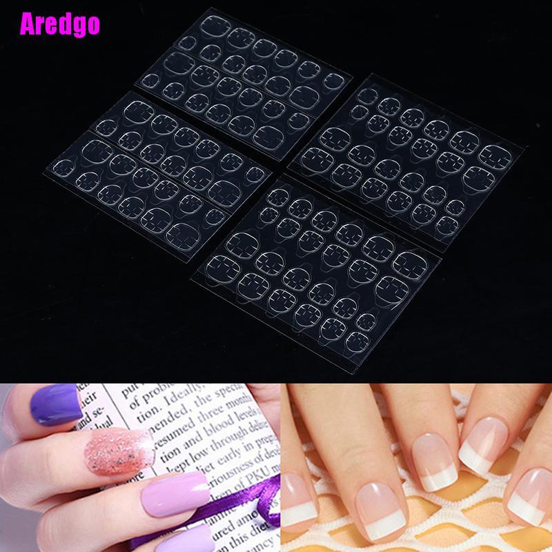 [Hàng mới về] Set 240 miếng dán móng tay giả 2 mặt trong suốt bằng acrylic