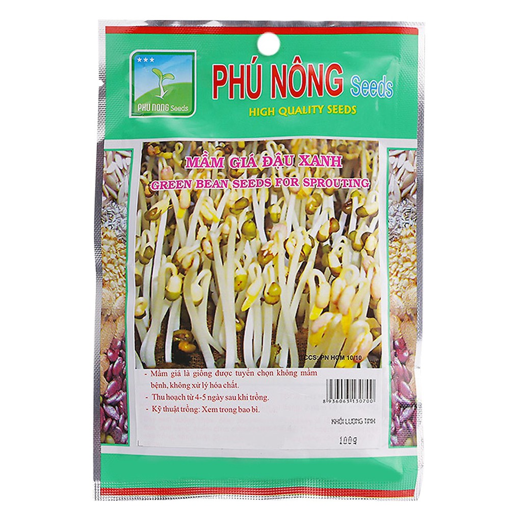 100 Gram Hạt Mầm Giá Đậu Xanh Phú Nông