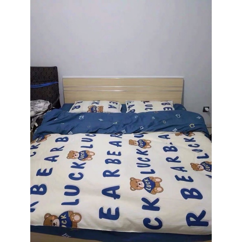 Set Chăn Ga Cotton Poly Gấu Luck May Mắm Siêu Yêu (Shinbedding_store) | BigBuy360 - bigbuy360.vn