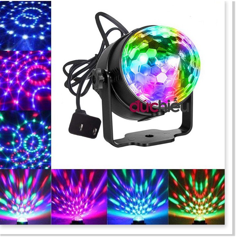 Đèn LED 7 màu vũ trường cảm ứng nhạc Sunha, bóng đèn LED trụ, đèn LED xoay 7 màu sân khấu chớp theo nhạc,MBS879
