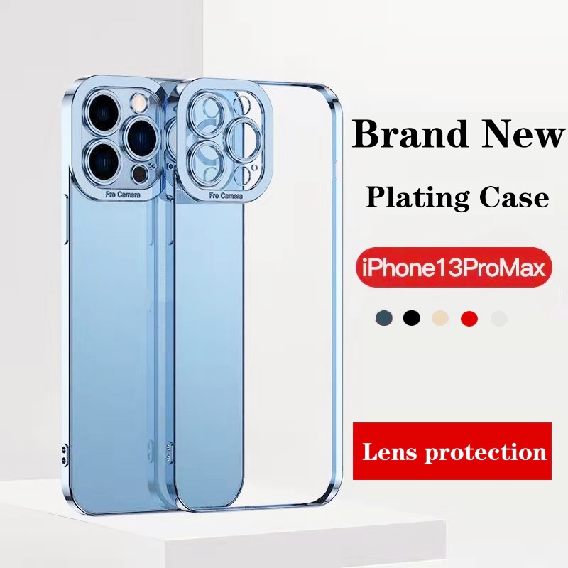 iPhone 13 12 11 Pro Max Xr Xs max 7 8 Plus Ốp lưng trong suốt Chống va đập Bảo vệ mạ điện trong suốt Vỏ mềm